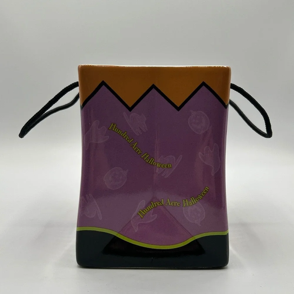 Vintage Disney FTD Winnie the Pooh Halloween Ceramic Gift Bag Planter Vase 2000